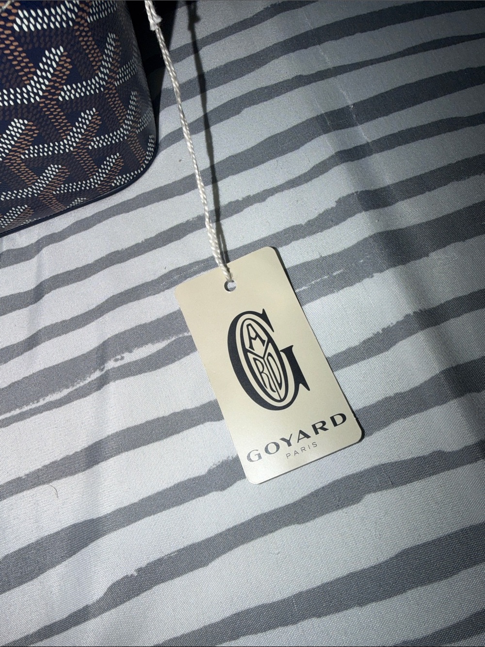 Goyard Navy, Brown and White Patterned Crossbody Vanity Bag - Picture 2 of 3